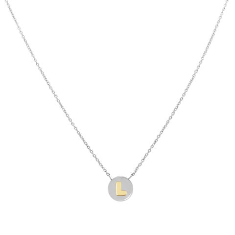 Collana con Lettera L in Oro Collana in Acciaio con lettera L pendente