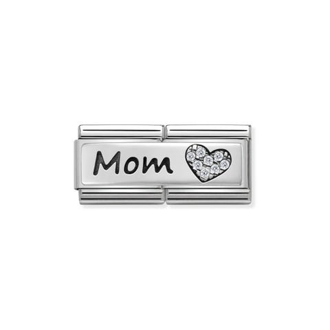 Double Link Composable Classic Mom et Cœur Link avec inscription 
