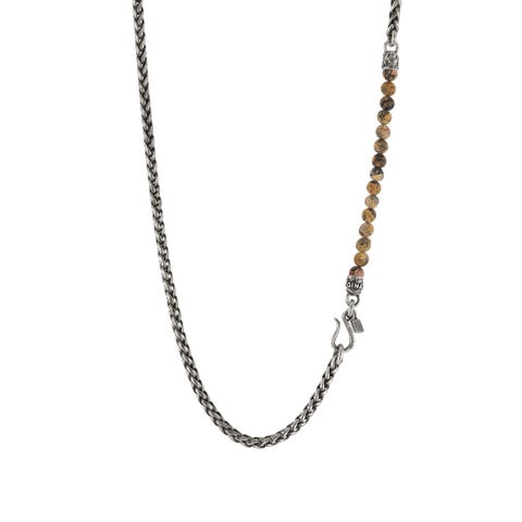 Collana lunga Freedom con pietre dure Collana in Ottone con dettagli in Diaspro Leopardato