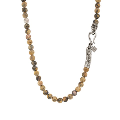 Collana Freedom con pietre dure Collana in Diaspro Leopardo e dettagli in Ottone