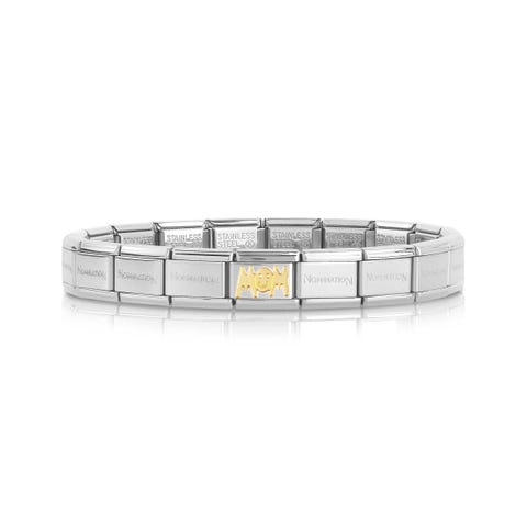 Composable Classic MOM Bracelet in Yellow Gold Bracelet with symbol in bonded yellow gold