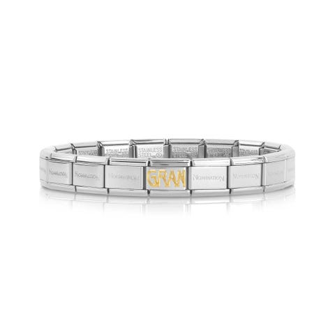 Composable Classic GRAN Bracelet in Bonded Gold Bracelet with symbol in gold and stainless steel