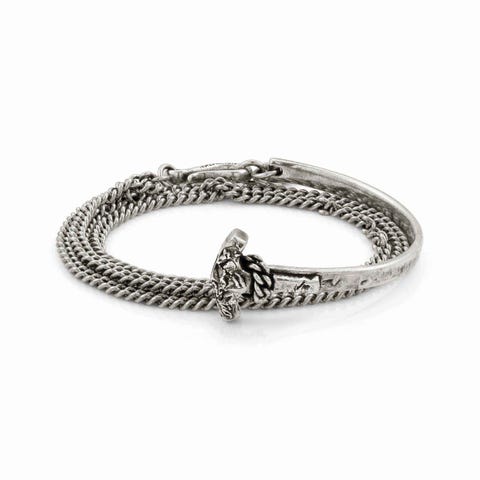 Bracciale Freedom semirigido con Ancora Bracciale in Ottone a catena per Lui