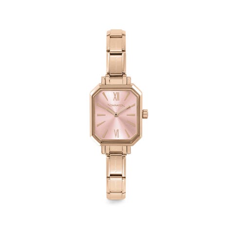 Uhr Composable Classic in Rosegold Personalisierbare Uhr mit farbigem Armband