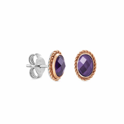 Rose gold earrings with Cubic Zirconia Earrings with coloured Cubic Zirconia