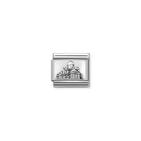 Composable Classic Helsinki Cathedral Link  Link in sterling silver with monument