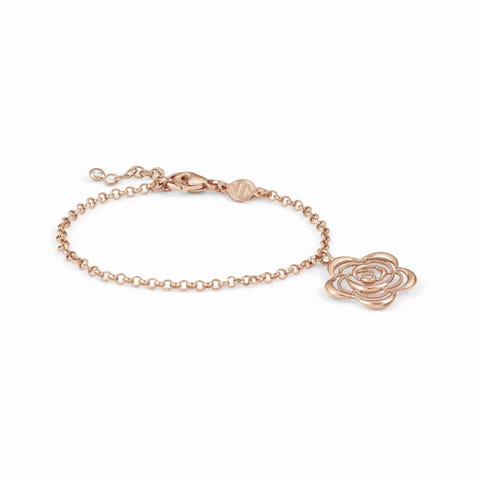 Bracelet Primavera en Or Rose avec Fleur Bracelet avec revêtement en surface en Or rose.