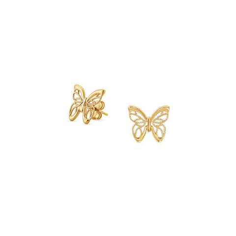 Orecchini Primavera in Oro giallo con Farfalla Orecchini con rivestimento in Oro giallo 999
