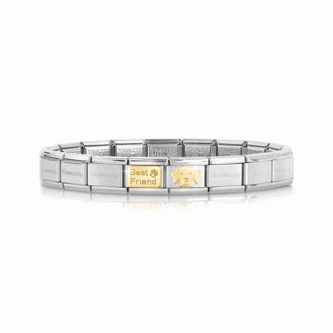 Composable Classic Bracelet Best Friend Dog Bracelet with Best Friend and animal symbol in 18K gold