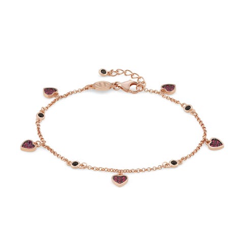 Armband SweetRock Herzen und Steine Armband mit Anhängern in Silber