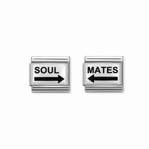 2 Links Composable Classic Âmes Sœurs Couple de Links avec inscription en anglais. #oneformeoneforyou