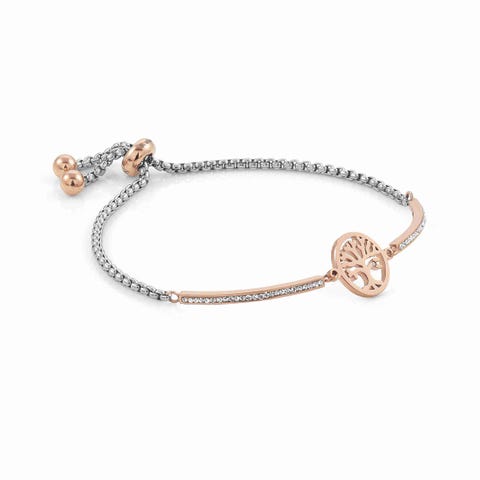 Bracciale Milleluci Albero della Vita Bracciale con Cristalli bianchi e Acciaio