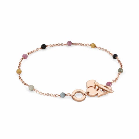 Armband Mon Amour Kirsche und Steine Armband mit Rosagoldbelag