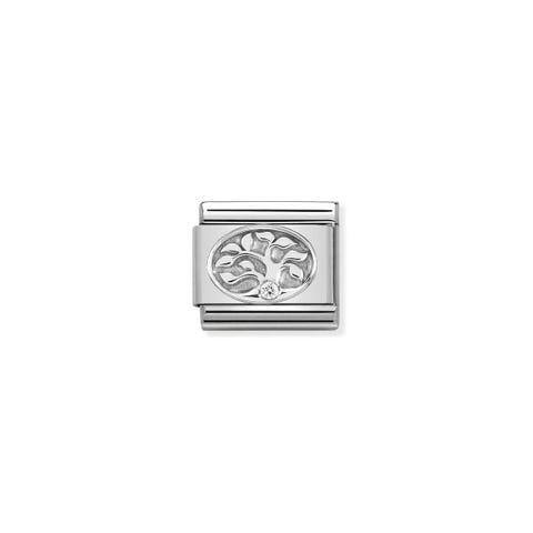 Composable Classic Link Tree of Life with Zirconia Link in silver and gemstones