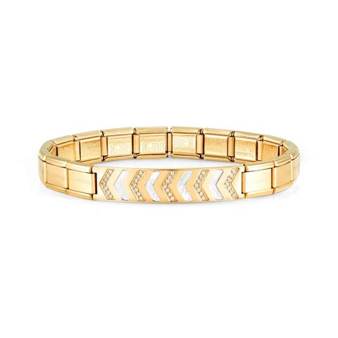 Bracciale Trendsetter Oro giallo con Madreperla Bracciale in Acciaio con inserti preziosi