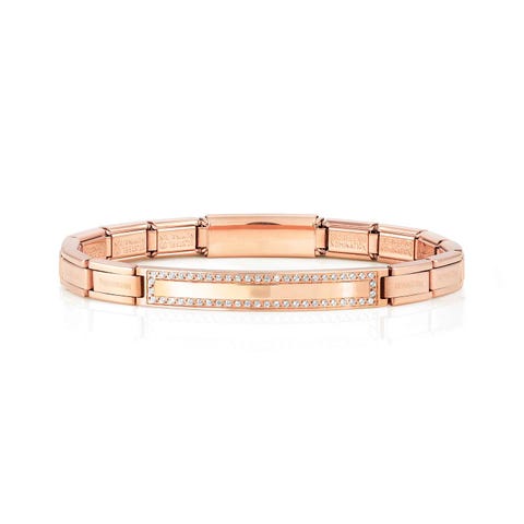 Trendsetter New York bracelet, plain plate Bracelet with Cubic Zirconia