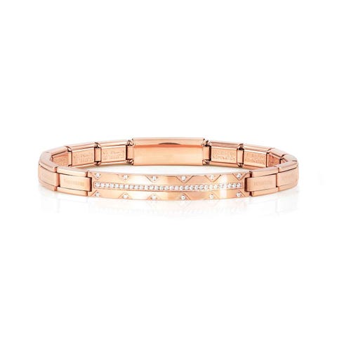 Bracelet Trendsetter New York rose bandes centrale Bracelet en acier avec pierres blanches