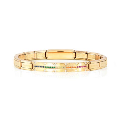 Bracelet Trendsetter New York avec pierres colorées Bracelet avec finition jaune et zircones cubiques
