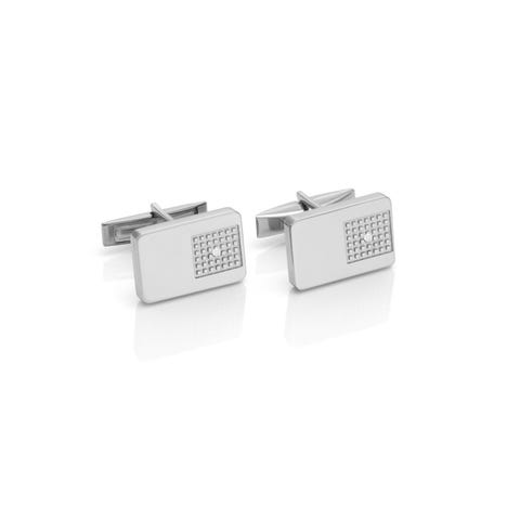 Style Cufflinks with White Zirconia Cufflinks in stainless steel for men