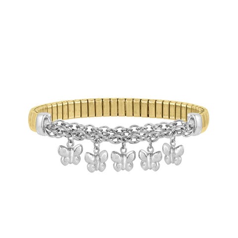 MIXIT Stretch Bracelet with Butterflies Bracelet in steel and silver with Butterfly pendants