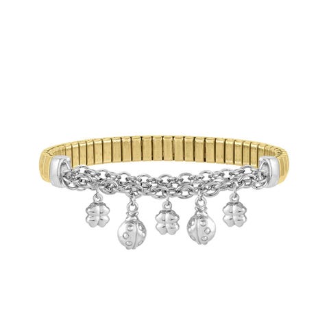 MIXIT Stretch Bracelet with Good Luck Mix Bracelet in steel and silver with mixed pendants