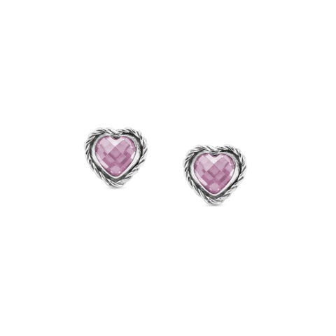 Boucles d'oreilles en cœur en Argent Boucles d'Oreilles avec Cubic Zirconia