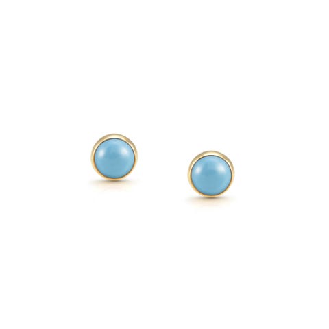 Boucles d'oreilles rondes avec Pierre naturelle Boucles d'oreilles en Acier avec Pierre colorée