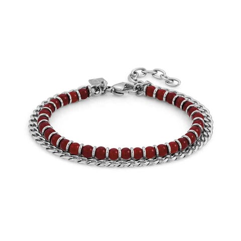 Bracciale InstinctStyle in Acciaio e Pietre Bracciale per Lui con Pietre colorate