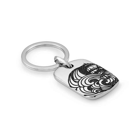 Instinct Marina Key Ring Sailing Ship and Waves Vintage-effect accessory