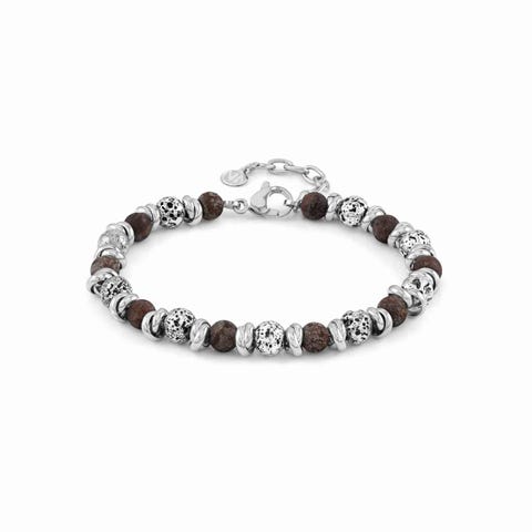 InstinctStyle Necklace with Gemstones Bracelet with lava stone