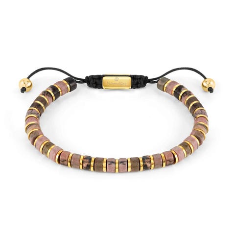 INSTINCTSTYLE bracelet, natural stones Bracelet with pink stones and PVD finish