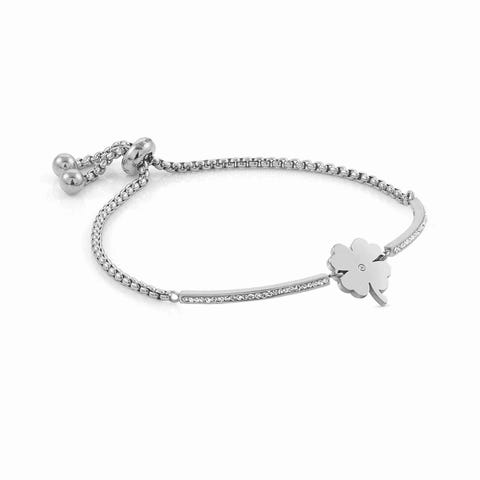 Bracelet Milleluci Trèfle à quatre feuilles Bracelet avec Cristaux blancs et Cubic Zirconia