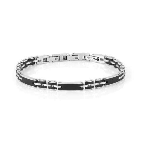 STRONG Men’s bracelet, steel and black Stainless steel bracelet with coloured finish