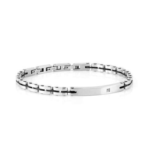 STRONG Men’s bracelet with long plate Stainless steel bracelet with stones