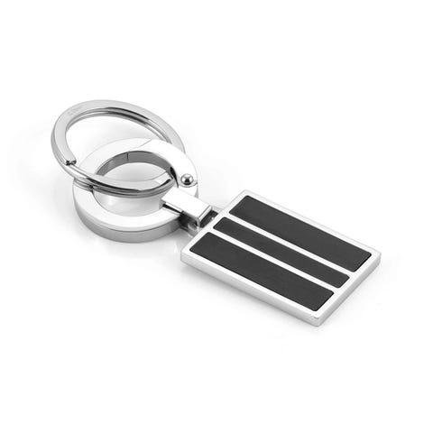 Porte-clés Strong Acier et Noir Porte-clés en acier finition PVD noir