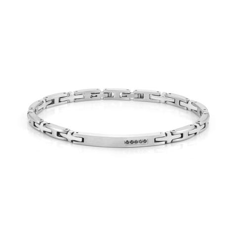 Bracelet Strong pour lui avec plaque Bracelet en acier et finition PVD