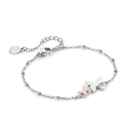 Bracciale Happyworld Farfalle con Smalto Gioiello in acciaio con Smalto colorato