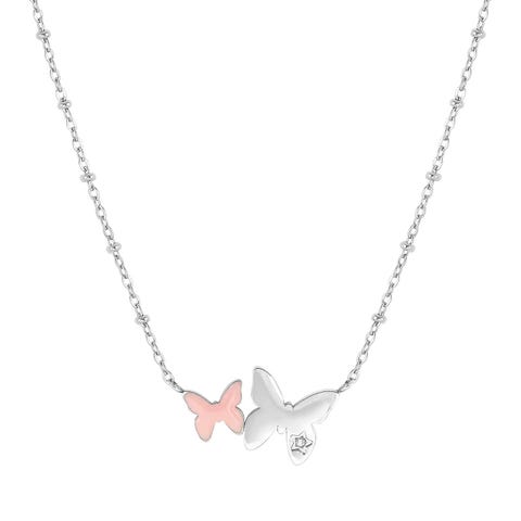 Collana Happyworld Farfalle con Smalto Gioiello in acciaio con Smalto colorato