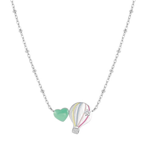 Collana Happyworld Mongolfiera con Smalto Gioiello in acciaio con Smalto colorato