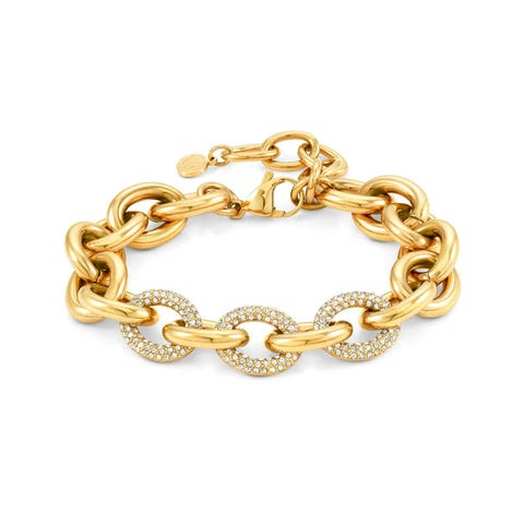 Bracelet Affinity cristaux blancs Bracelet à maillons décorés