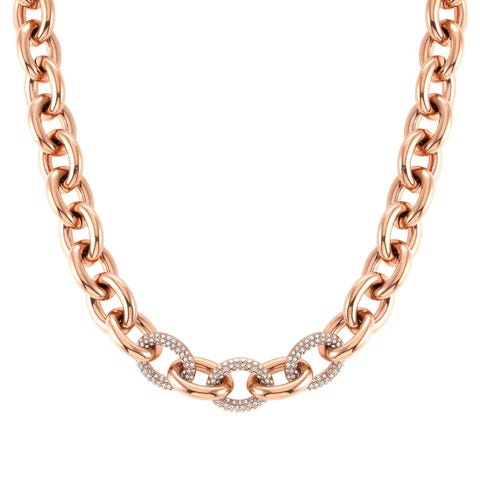 Collier chaîne Affinity avec cristaux Collier à maillons en acier