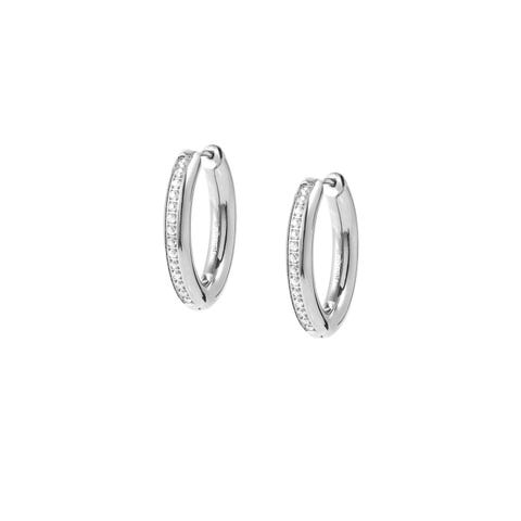 Affinity hoop earrings Earrings, stainless steel and Cubic Zirconia