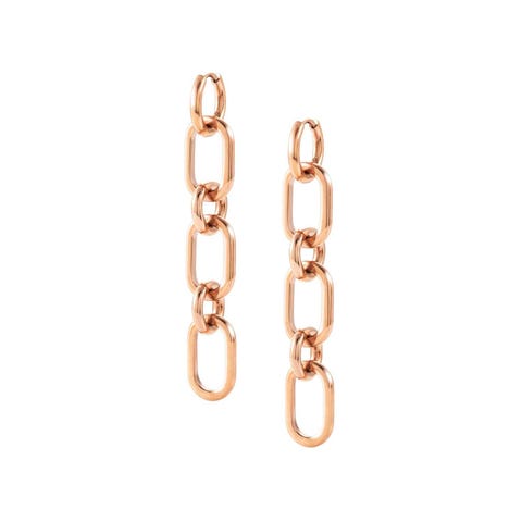 Boucles d’Oreille Longues Drusilla Rose Boucles d’oreille avec pendentifs chaîne