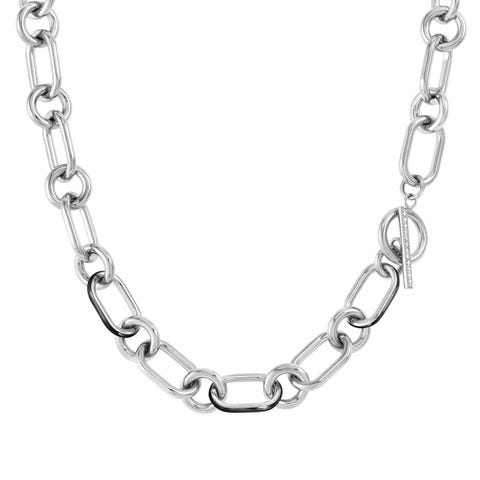 Collier Drusilla avec chaîne et zircones Collier Drusilla en acier chaîne avec émail