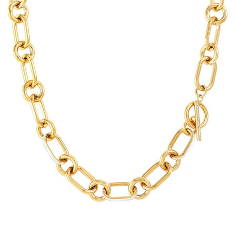 Collier Drusilla chaîne avec émail Collier en acier, émail et zircones cubiques