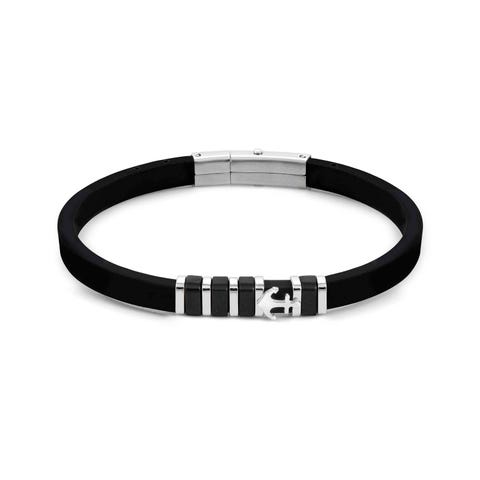 City bracelet, Anchor Silicon bracelet with stainless steel