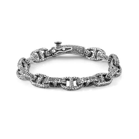 B-Yond bracelet, textured Stainless steel bracelet, aged effect