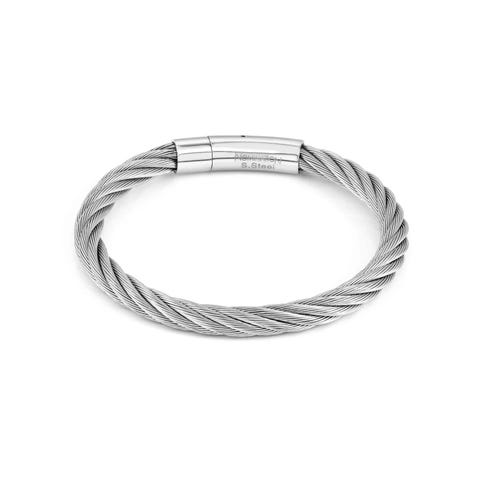 Mens twisted metal cord bracelet Bracelet in stainless steel for Him