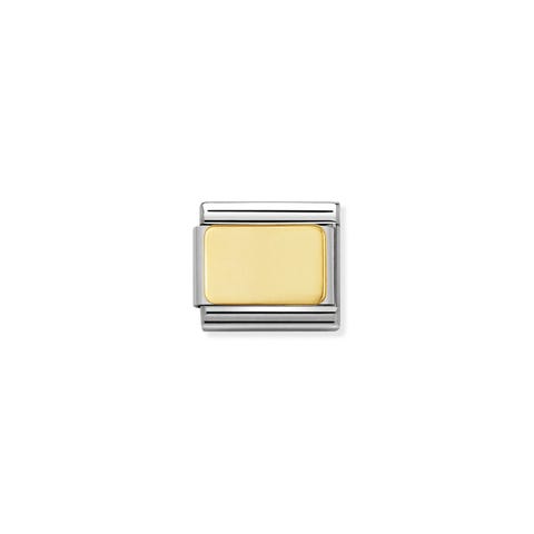 Composable Classic Link Gold Plate Link in 18K gold with Engravable gold Plate