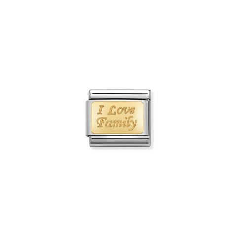 Composable Classic I Love Family Link in Gold Link with engraving in stainless steel